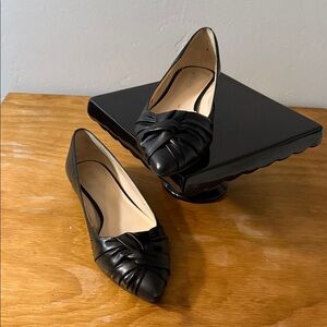 Nine West Black Flats with Knot Detail